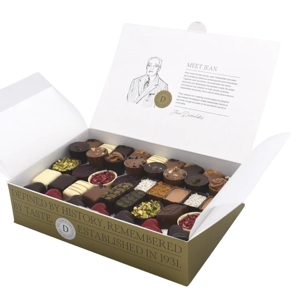 Balotin 750g cu praline belgiene premium Daskalides, selectie asortata